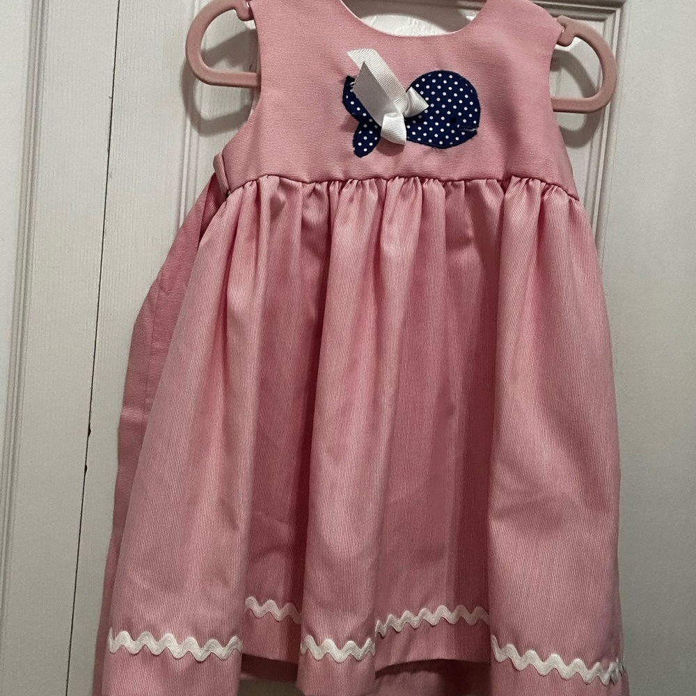 Pink Sleeveless Dress with Whale Design